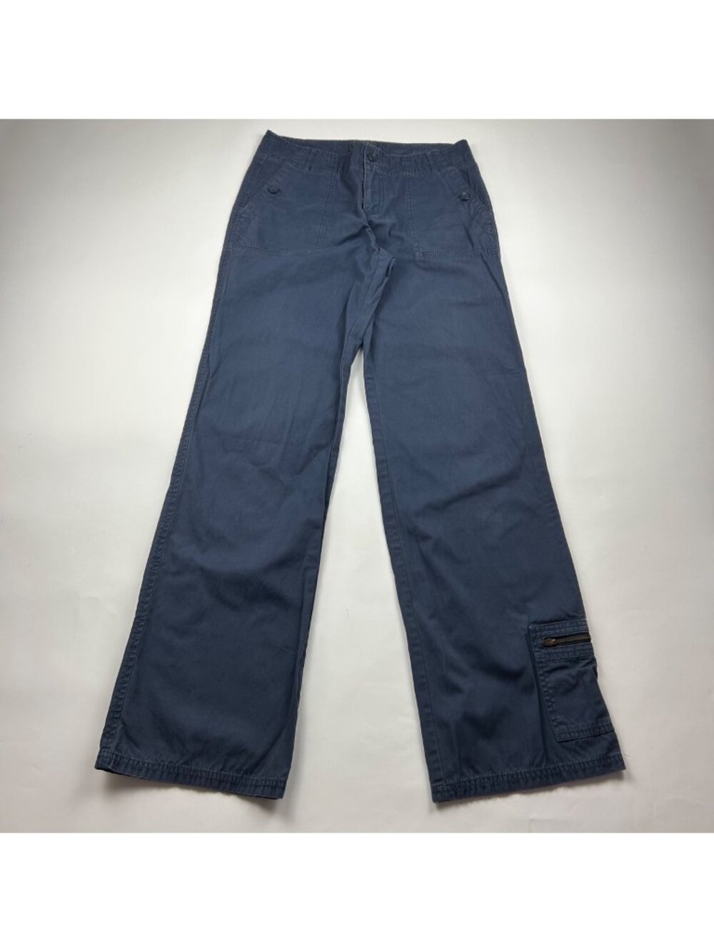 TALL Eddie Bauer Washed Navy Canvas Wide Leg Chino 6T